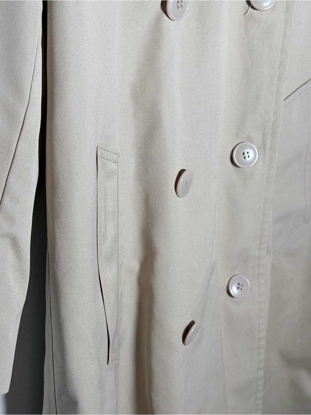 Misty Harbor Beige Double-Breasted Trench Coat Medium - Picture 4 of 13